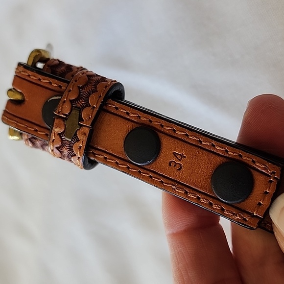 Men's Brown Leather Belt - Picture 3 of 7